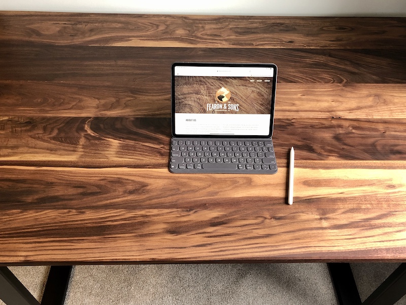 Walnut desk for Polina Fearon Art